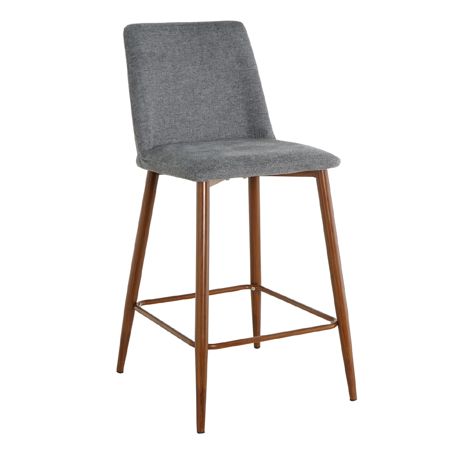 PAUL BENCH GRAY FABRIC METAL WOOD LEGS