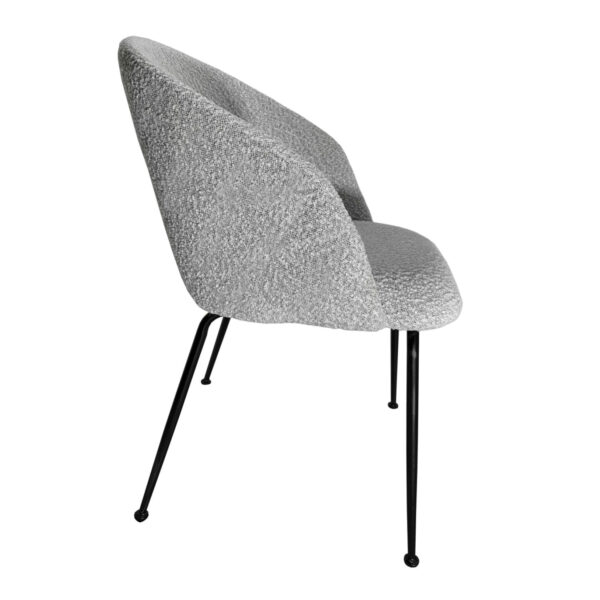 LUCCA OCCASIONAL CHAIR DOMINO GRAY FABRIC BLACK LEG