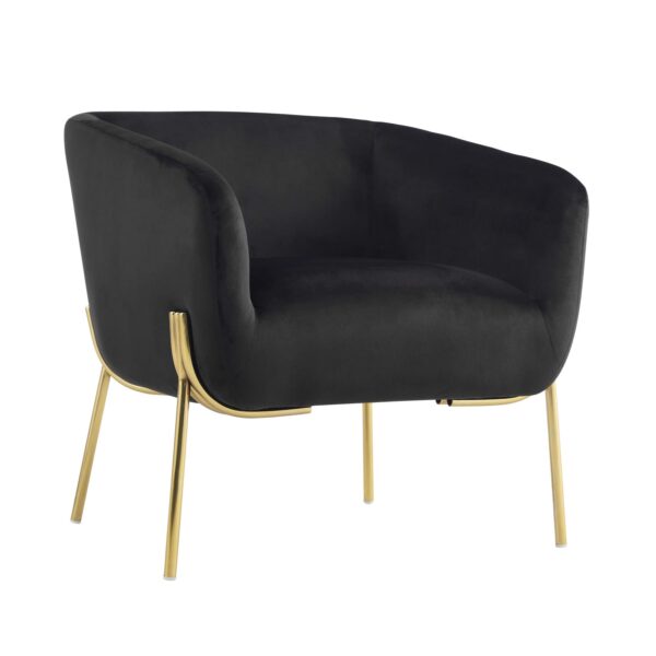 OCCASIONAL ARMCHAIR CLOUD VELVET BLACK GOLD