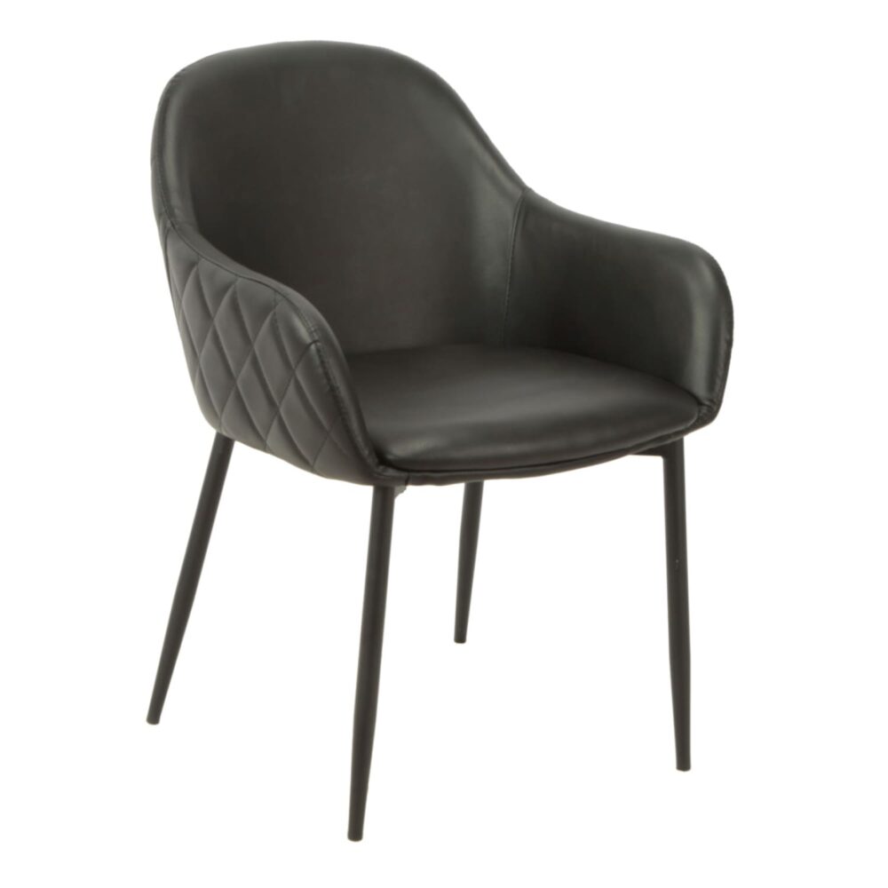 PRAGA BLACK PU CHAIR WITH BLACK LEGS Piccola praga-black-pu-chair-with-black-legs-piccola