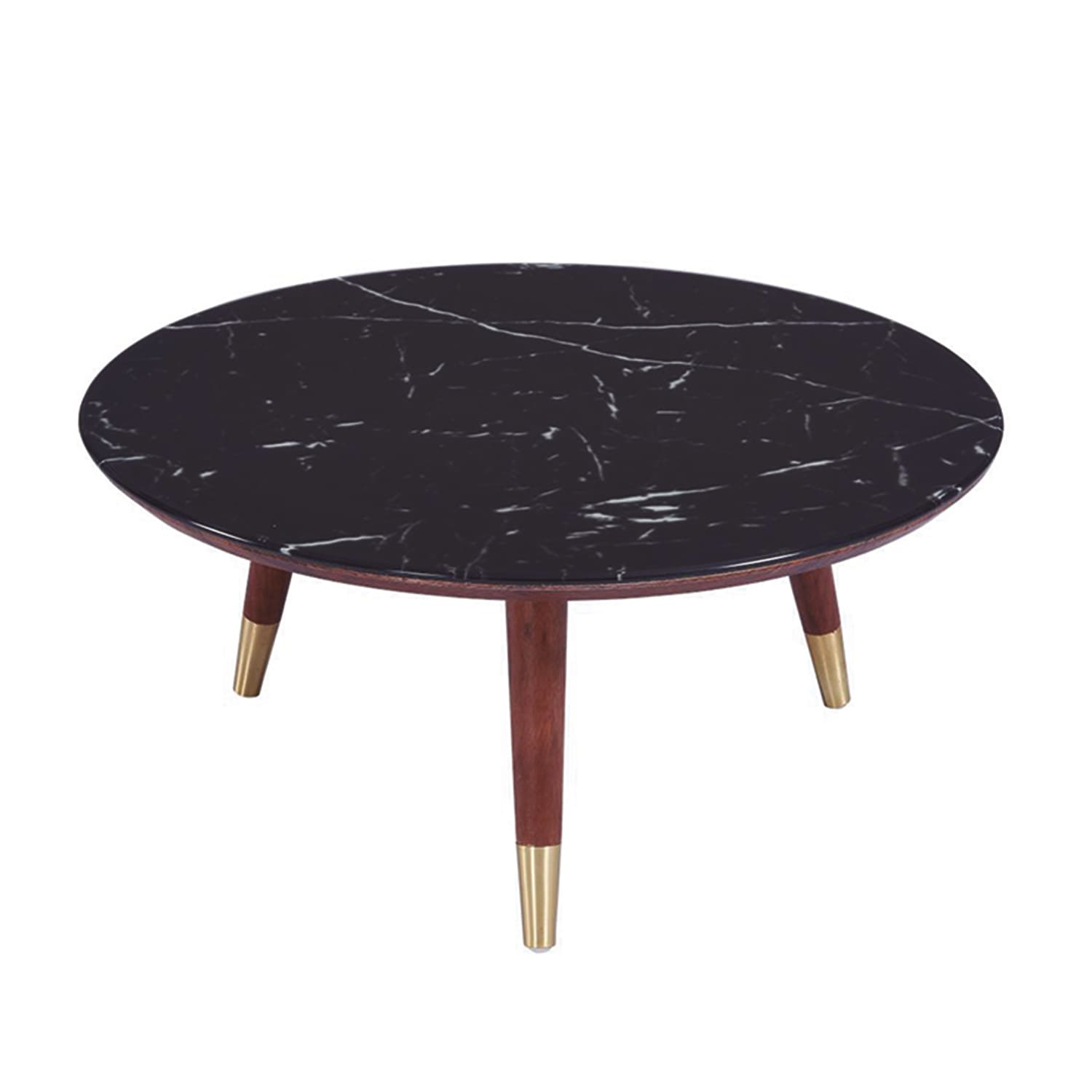 SEVILLE MARBLE-BLACK-GLASS COFFEE TABLE 32cm