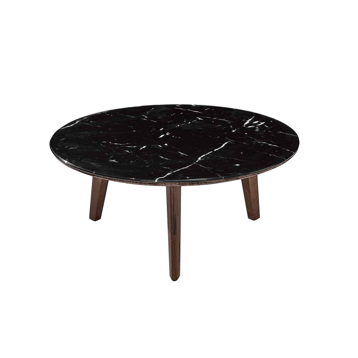 MESA DE CENTRO CASATTI MARMOL-NEGRO-CRISTAL 32CM