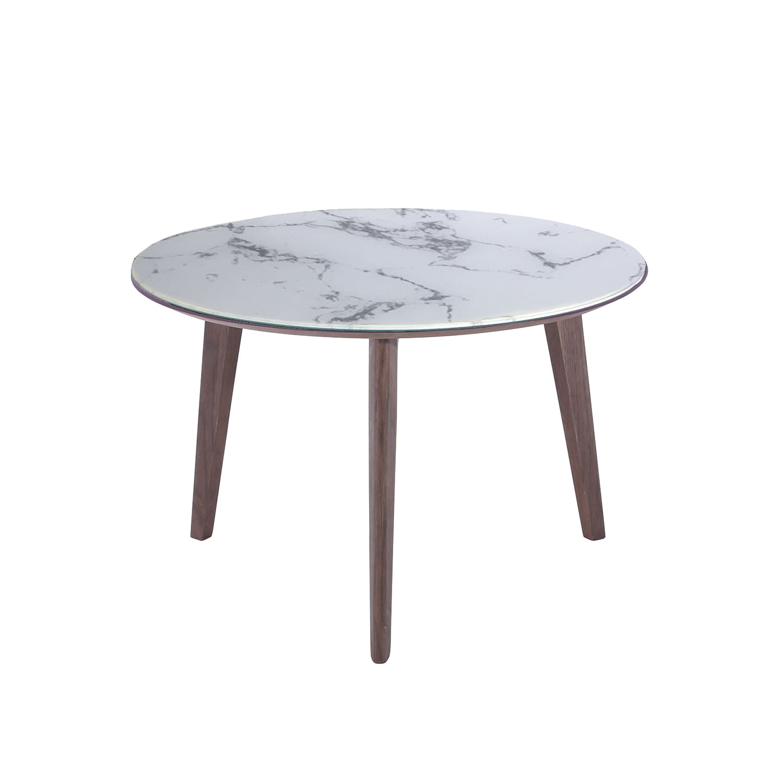 MESA DE CENTRO CASATTI MARMOL-BLANCO-CRISTAL 40CM