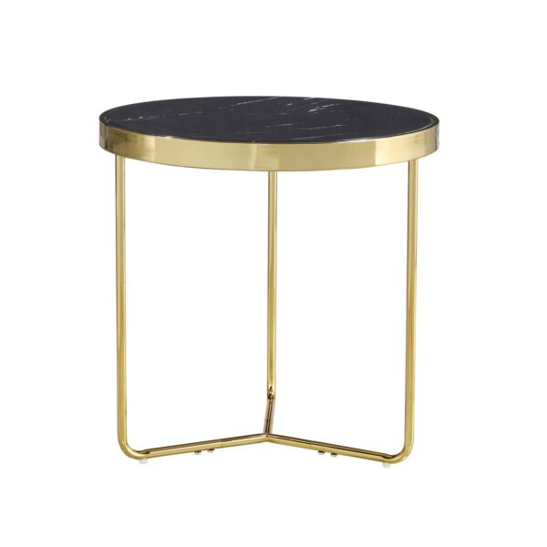 KHIARA SIDE TABLE BLACK GOLD MARBLE