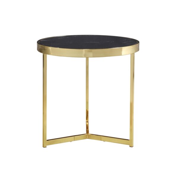 MIREYA SIDE TABLE BLACK MARBLE-GOLD GLASS