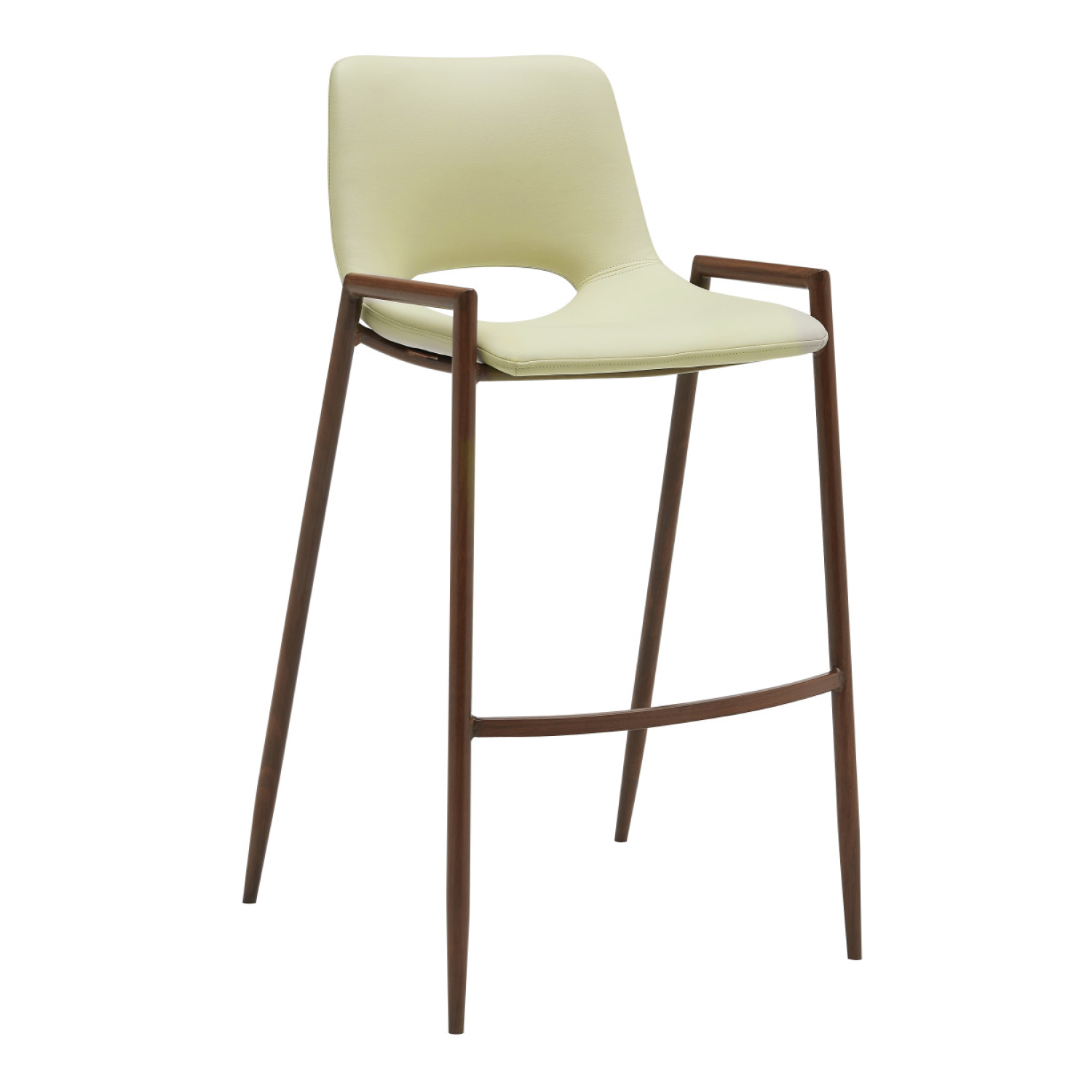 Banco Sheldon Pu Beige Pata Metal Madera